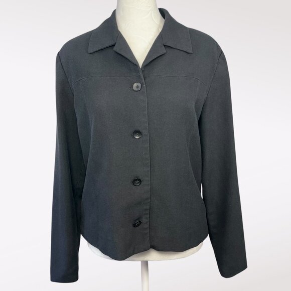 Vintage Gap Classic Tailored Button Front Jacket Blazer Black Size Medium - Picture 1 of 10